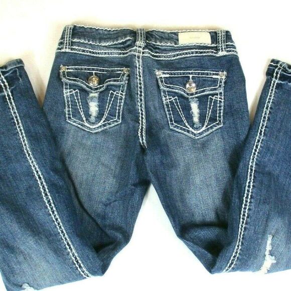 ZCO Jeans Premium Boot Thick Stitched Distressed Flap Pocket Women's Size 11 - Picture 6 of 12